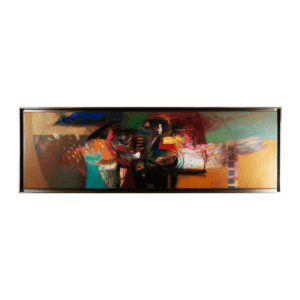 Oleo sobre tela de Luis Lopez Cruz: Abstracción Post-Impresionista (45x129.5 cm)