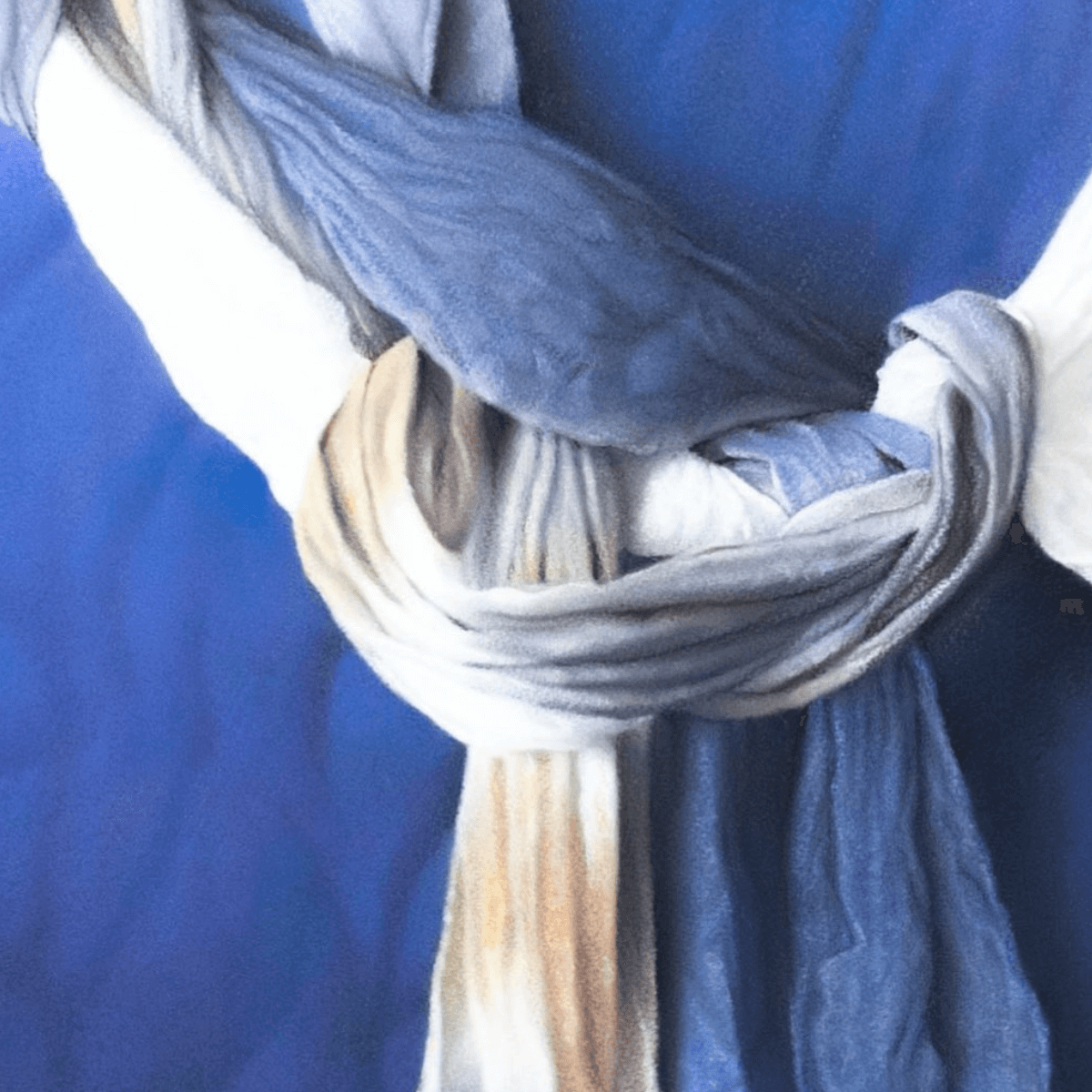 Marco Antonio Díaz - Obra Enmarcada: Bufanda Azul (65x65 cm) - Imagen 3