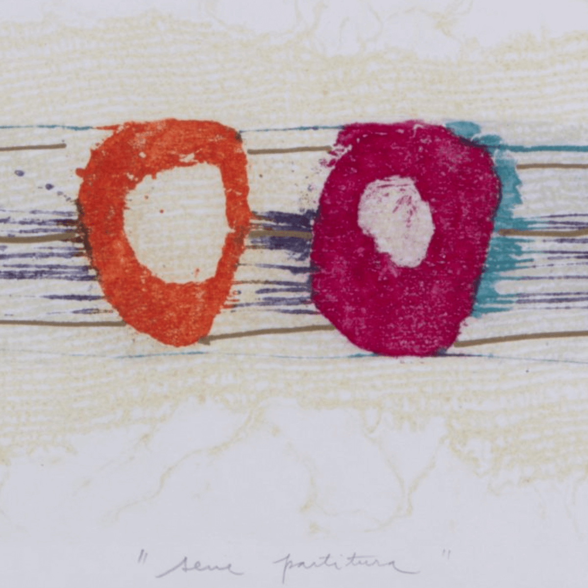 Grabado Prueba de autor Abstracta enmarcada de Maria Isabel Tagle (84x55.5 cm) - Imagen 2