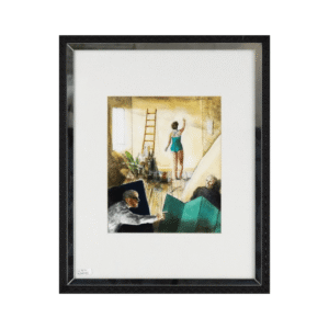 Grabado 21/30  Impresionista de Ernesto Banderas: Mujer en Traje de Baño (44.5x54.5 cm)