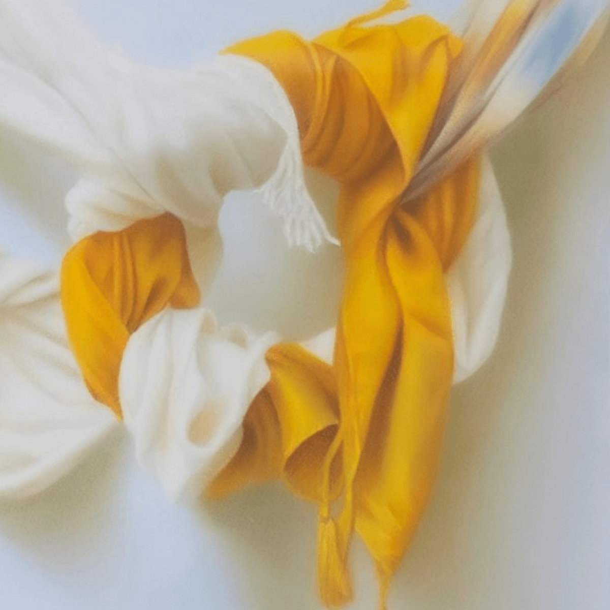 Grabado digital intervenidode Textiles Amarillos de Marco Antonio Díaz (127x77 cm) - Imagen 3