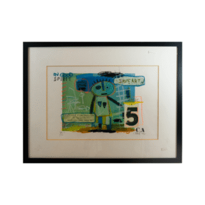 Grabado digital intervenido  Abstracta de Catalina Abbott: El Quinto Elemento (60x78 cm)