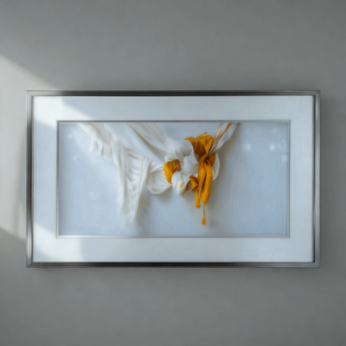 Grabado digital intervenidode Textiles Amarillos de Marco Antonio Díaz (127x77 cm) - Imagen 2