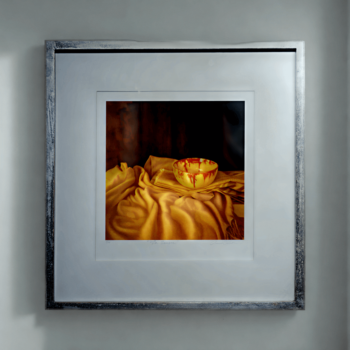 Grabado Intervenido Enmarcado Vintage enmarcada (55.5x58 cm) con tonos cálidos - Imagen 2