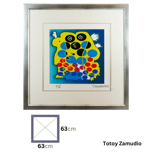 Grabado Moderno Abstracto de Totoy Zamudio (63x63 cm) - Imagen 4