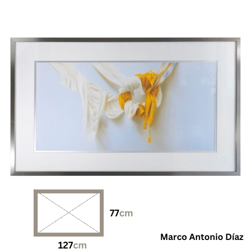 Grabado digital intervenidode Textiles Amarillos de Marco Antonio Díaz (127x77 cm) - Imagen 4
