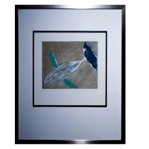 Ilustración de Ballena enmarcada de Polet Faúndez (68.5x86 cm)