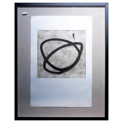 Pintura Abstracta de Agua - Diseño Orgánico Enmarcado (58x72.5 cm)