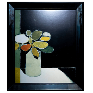 Pintura enmarcada: Jarrón con flores vibrantes (59.5x70 cm)