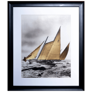 Enmarcación Vintage de Velero - Arte Náutico (57.5x67 cm)