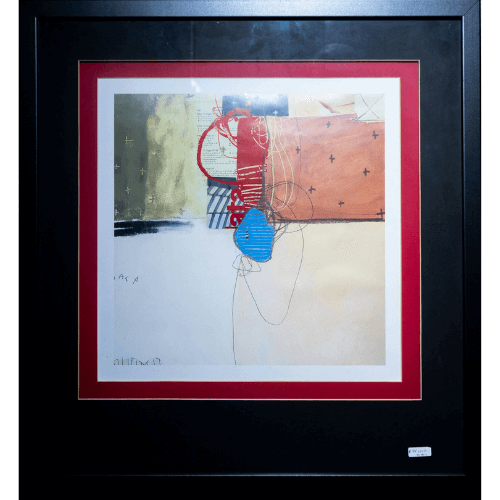 Enmarcación de Arte Abrstracto (61x65 cm) en rojo y negro