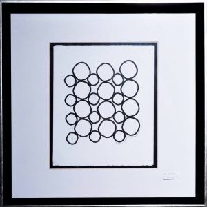 Colección de Círculos Negros - Art Print Abstracto Moderno (36x36 cm)