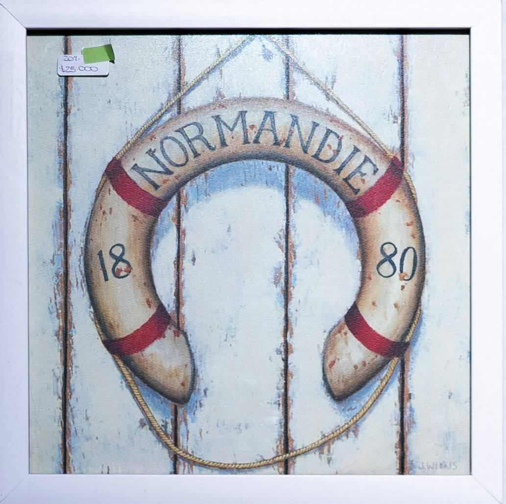 Arte Náutico Vintage - Signo de Madera 'NORMANDE' (30x30 cm)