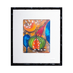 Pintura Abstracta de Otoño - Figura con Zapallo (36x41 cm)