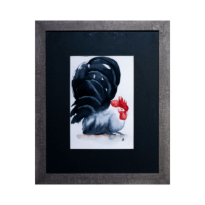 Pintura Still Life de Gallo en Blanco y Negro (30x45 cm)