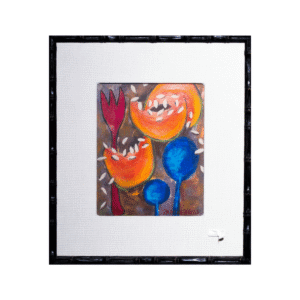 Pintura Abstracta de Colores Vivos y Formas Jugadas (36x41 cm)