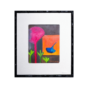 Abstract Flower Painting by Unknown Artist (36x41 cm)