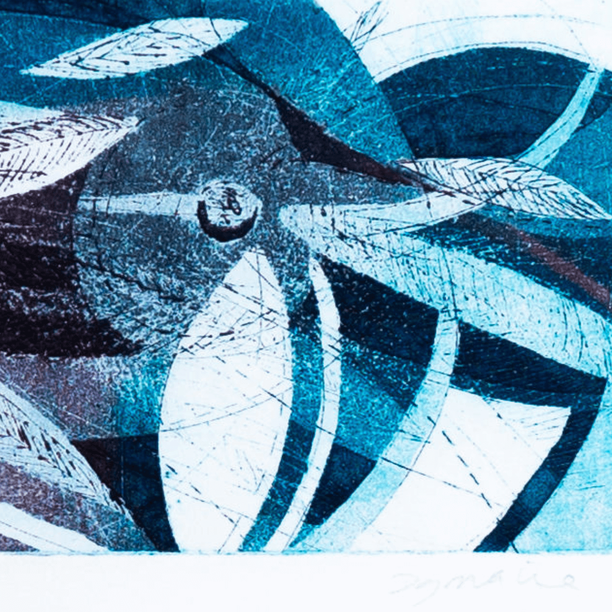 Pintura Abstracta enmarcada con formas (55.5x35 cm) - Imagen 2