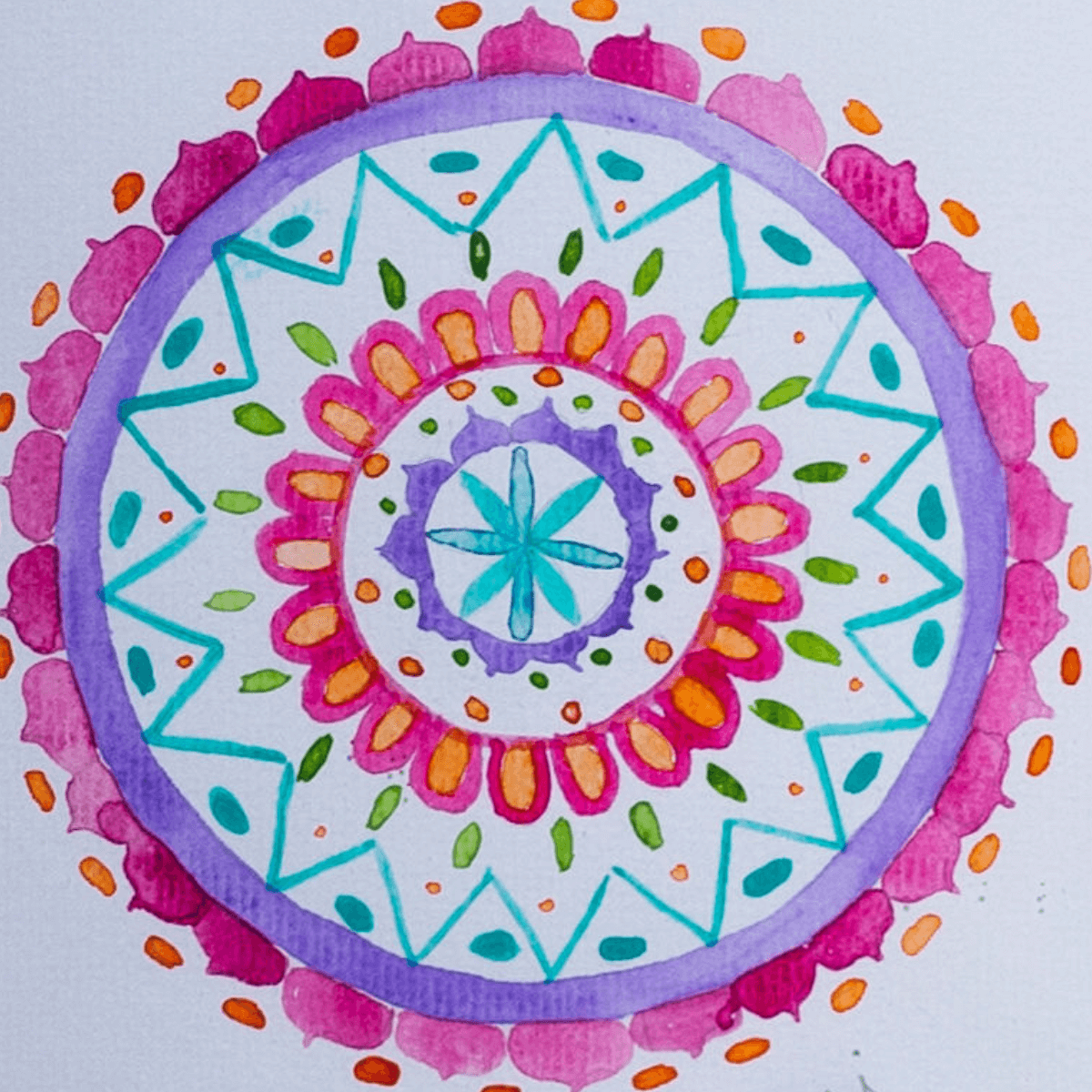 Vibrante Obra de Arte enmarcada - Patrón de Estrella a Color (37x37 cm) - Imagen 2