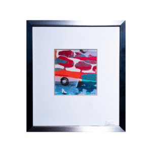 Obra Abstracta Expresionista enmarcada (29.5x33.5 cm)