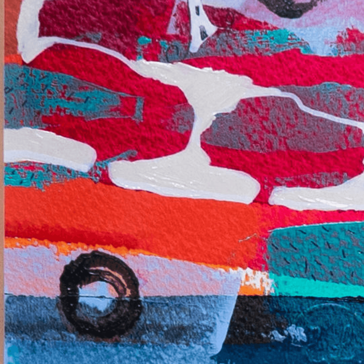 Obra Abstracta Expresionista enmarcada (29.5x33.5 cm) - Imagen 2