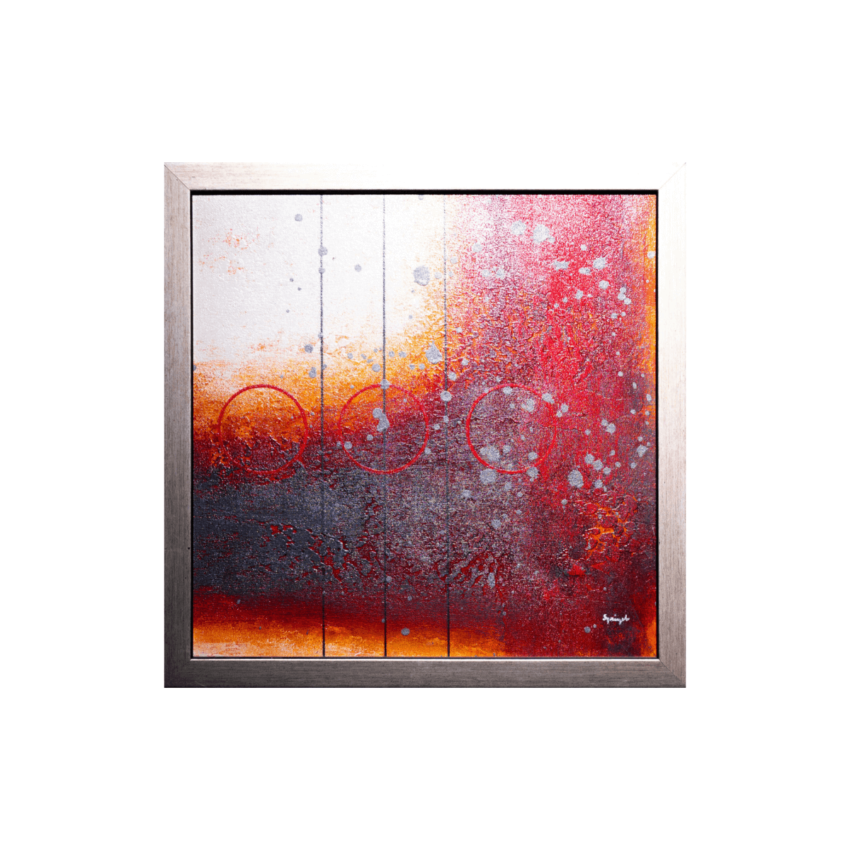 Obra Abstracta Vibrante enmarcada (43x43 cm) - Arte Moderno