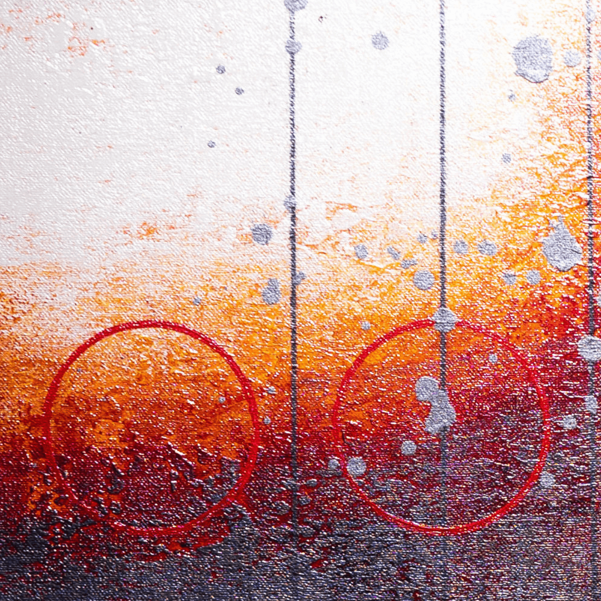 Obra Abstracta Vibrante enmarcada (43x43 cm) - Arte Moderno - Imagen 2