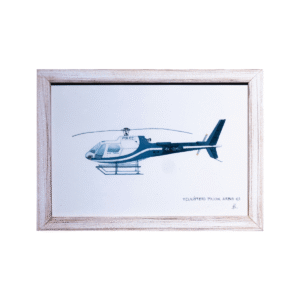 Ilustración de Helicóptero Policial - Obra Enmarcada (28.5x21 cm)