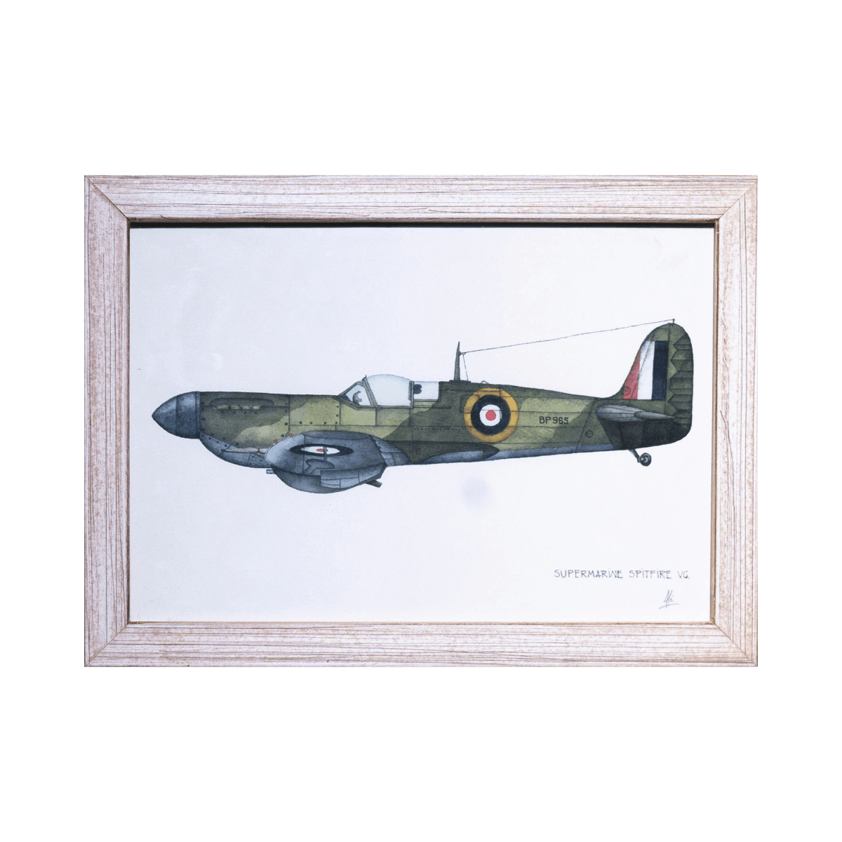 Ilustración de Avión de Guerra Vintage (28.5x21 cm)
