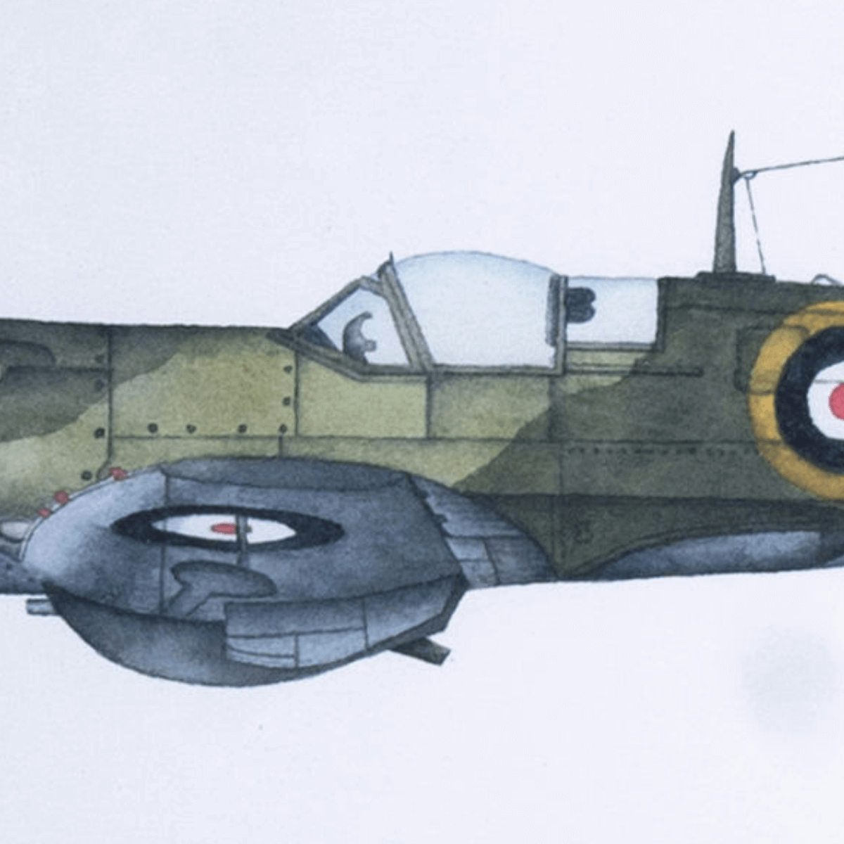 Ilustración de Avión de Guerra Vintage (28.5x21 cm) - Imagen 2