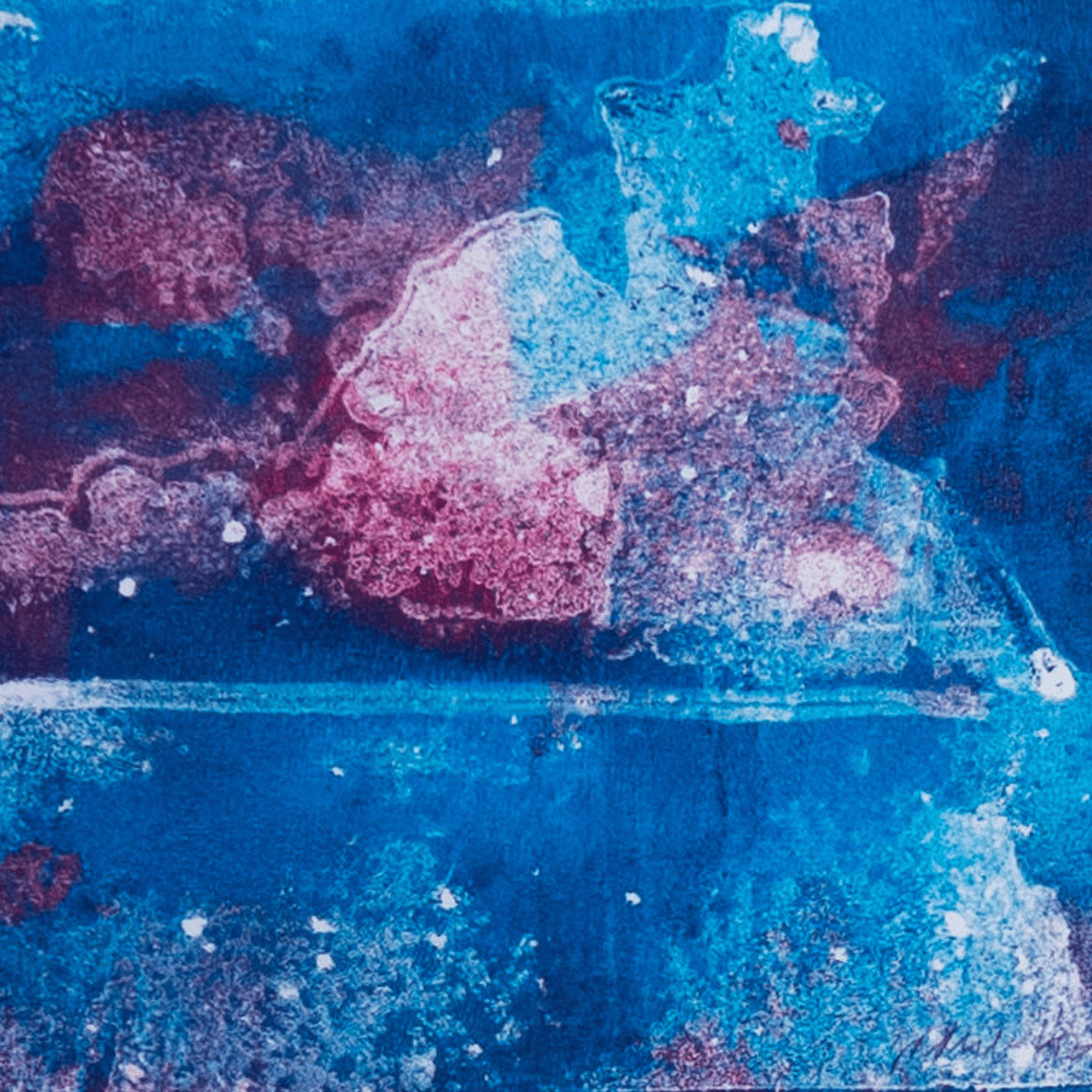 Abstract Landscape Print - Modern Art by Unknown Artist (35x32 cm) - Imagen 2