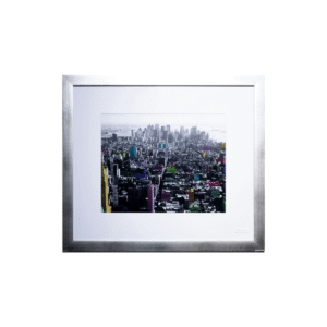 Framed Aerial Photograph of Urban Cityscape (58x52 cm)
