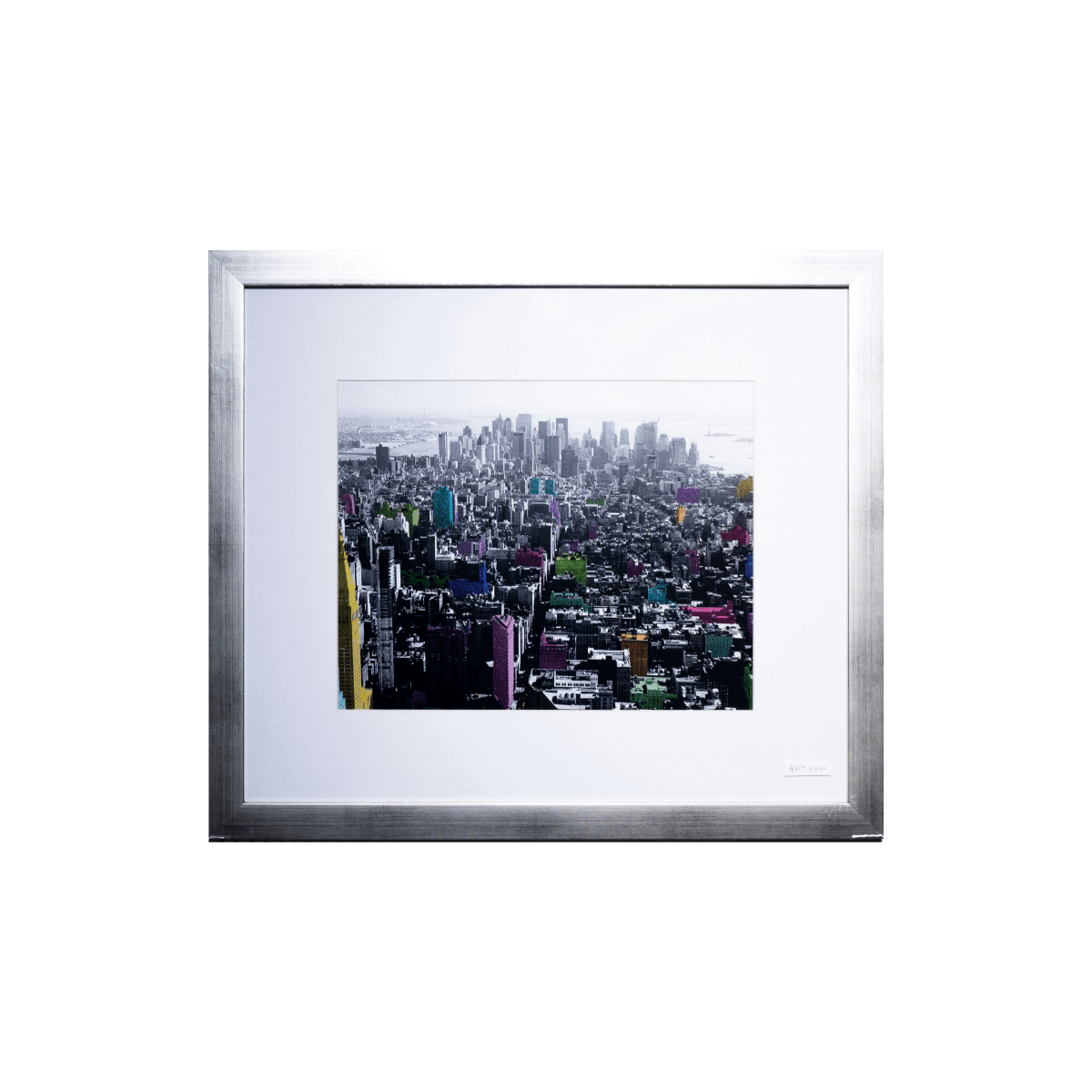 Framed Aerial Photograph of Urban Cityscape (58x52 cm)