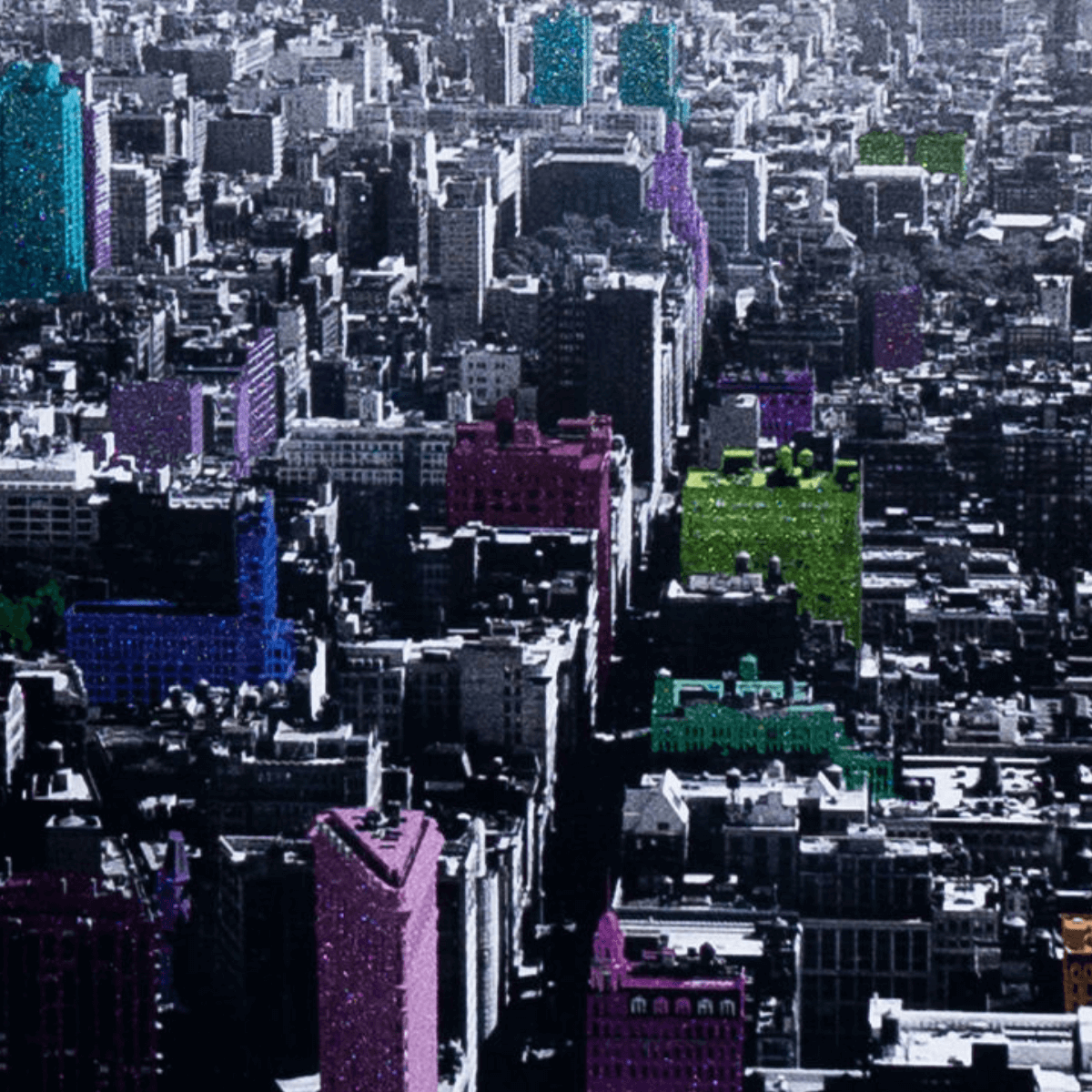 Framed Aerial Photograph of Urban Cityscape (58x52 cm) - Imagen 2