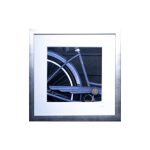 Obra de Arte de Urban Vibes: Bicicleta Azul en Pared (50x50 cm)