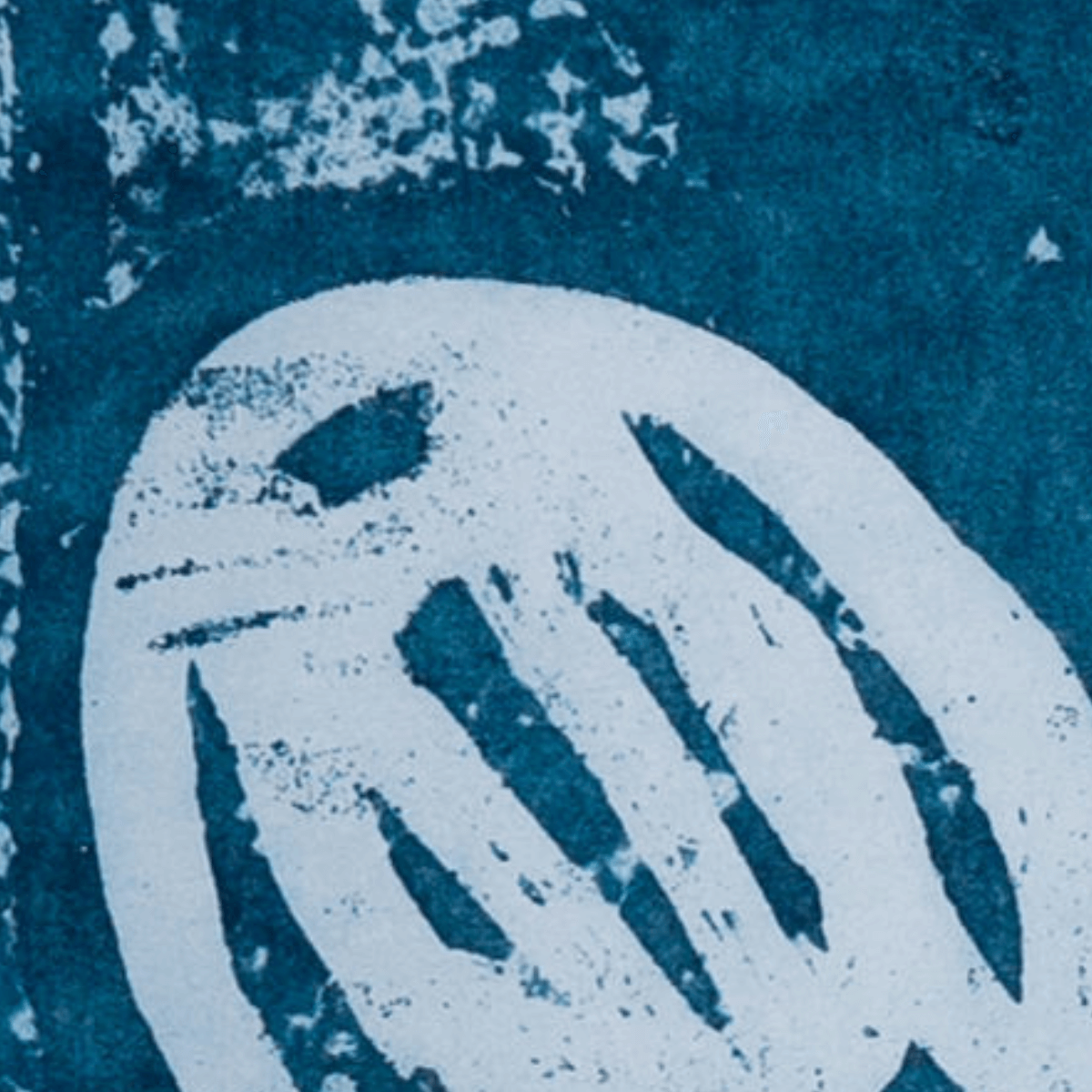 Pintura Abstracta de Agua con Textura de Azul y Blanco (34.5x31 cm) - Imagen 2