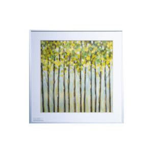 Vibrante Pintura Abstracta de Árboles en Otoño (34.5x34.5 cm)