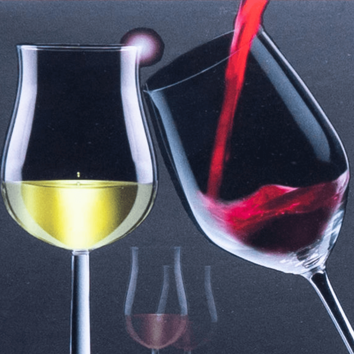 Obra enmarcada de vino rojo por artista anónimo (34.5x34.5 cm) - Imagen 2