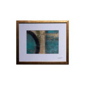 Abstracto Moderno en Azul y Verde de Artista (29x24 cm)