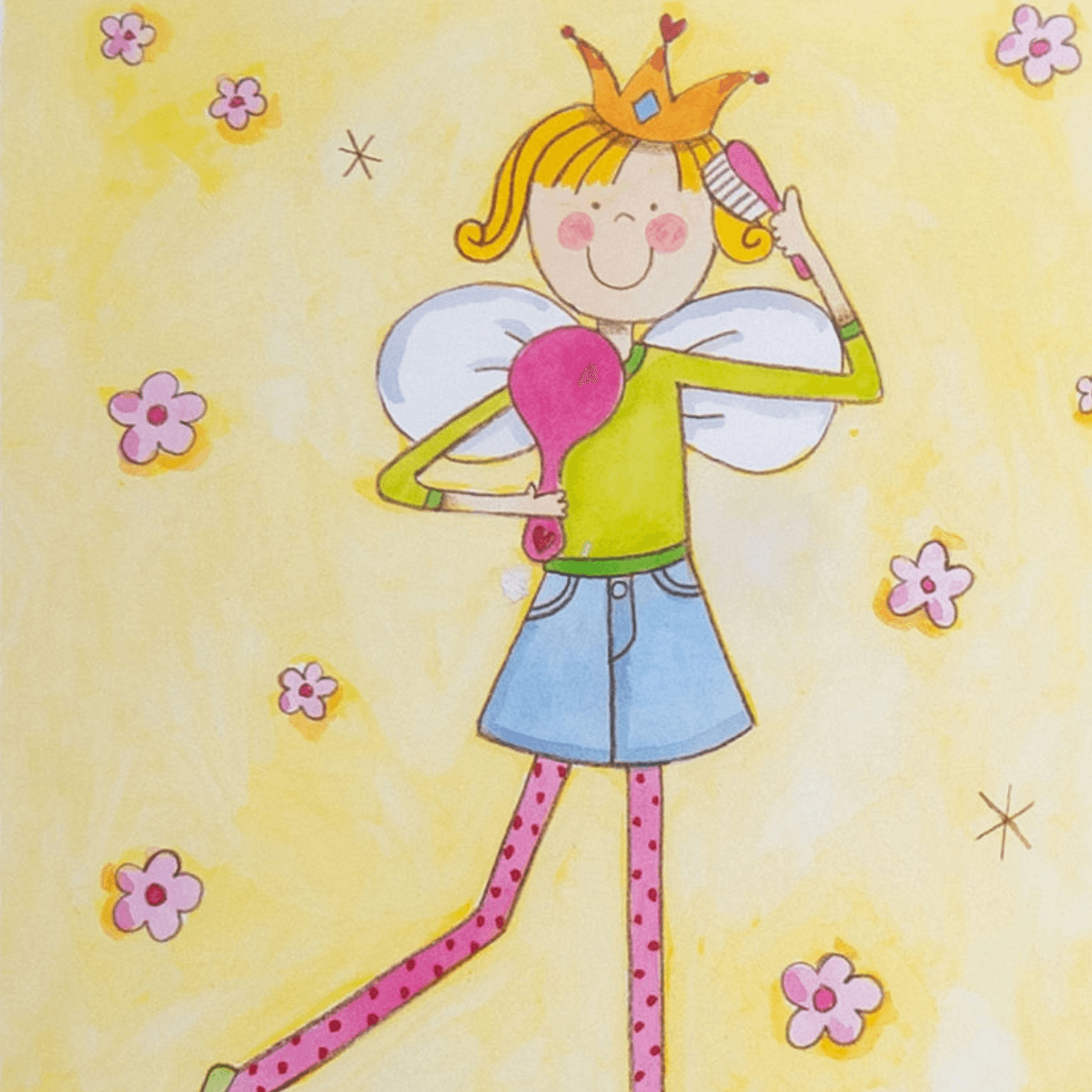 Illustration of a Colorful Fairy by Unknown Artist (28x33 cm) - Imagen 2