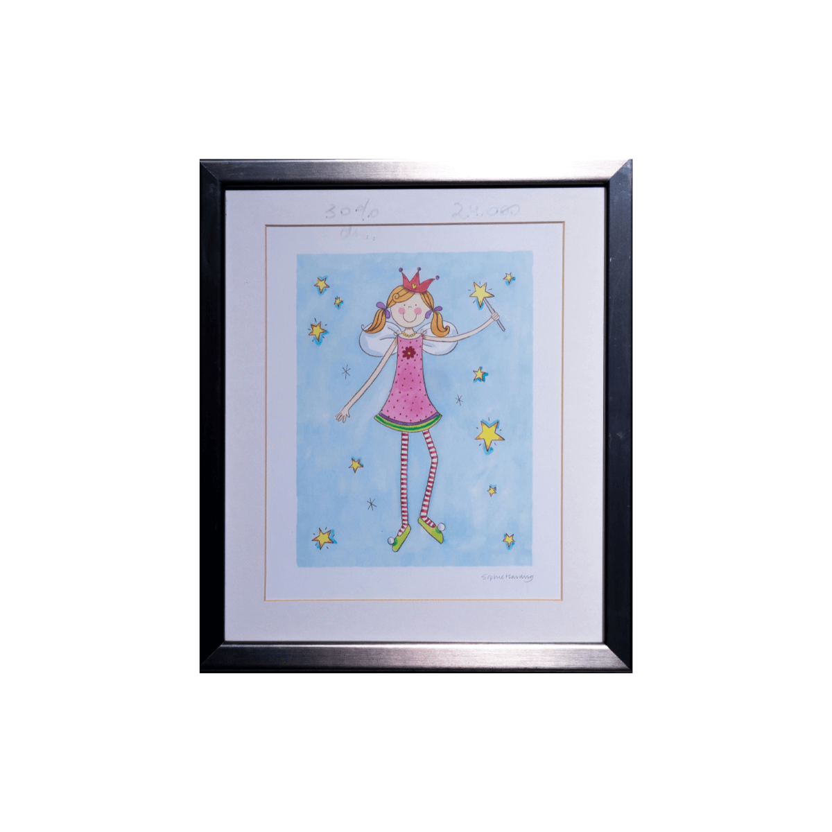 Ilustración Enmarcada de Niña Flotante (28x33 cm)