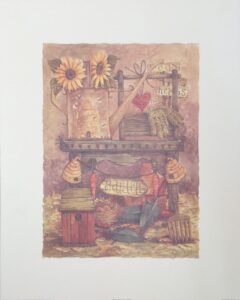 Obra de Totoy Zamudio - Grabado Intervenido (100x73 cm)