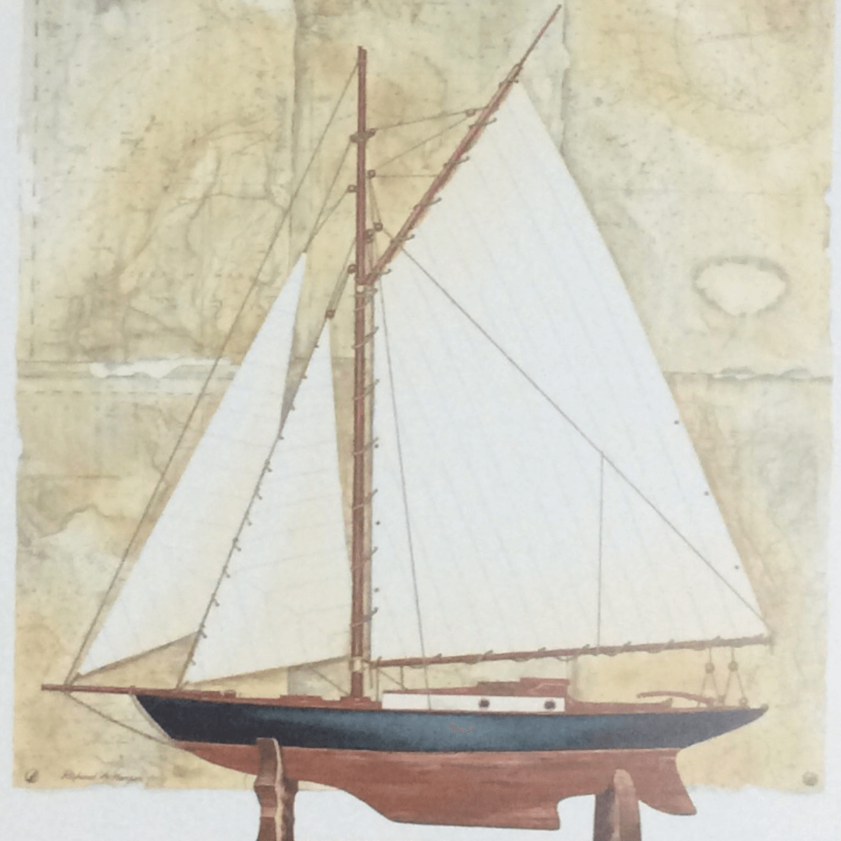 Yacht & Antique Map II - Imagen 2