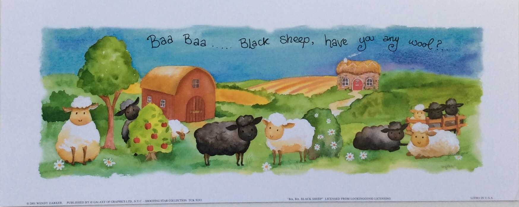 Lámina de Arte Infantil - Black Sheep (25x10 cm)