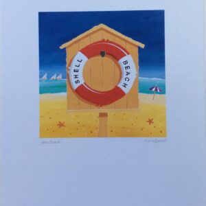 Lámina de Arte PLAYA - SHELL BEACH por M. Wiscombe (20x25 cm)