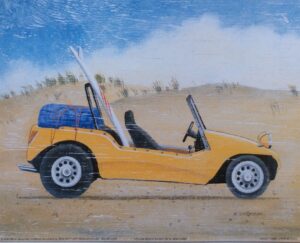 Lámina de Arte Playa - Yellow Beach Buggy (25x20 cm)