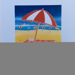 Lámina de Arte UMBRELLA BEACH - M. WISCOMBE (20x25 cm)