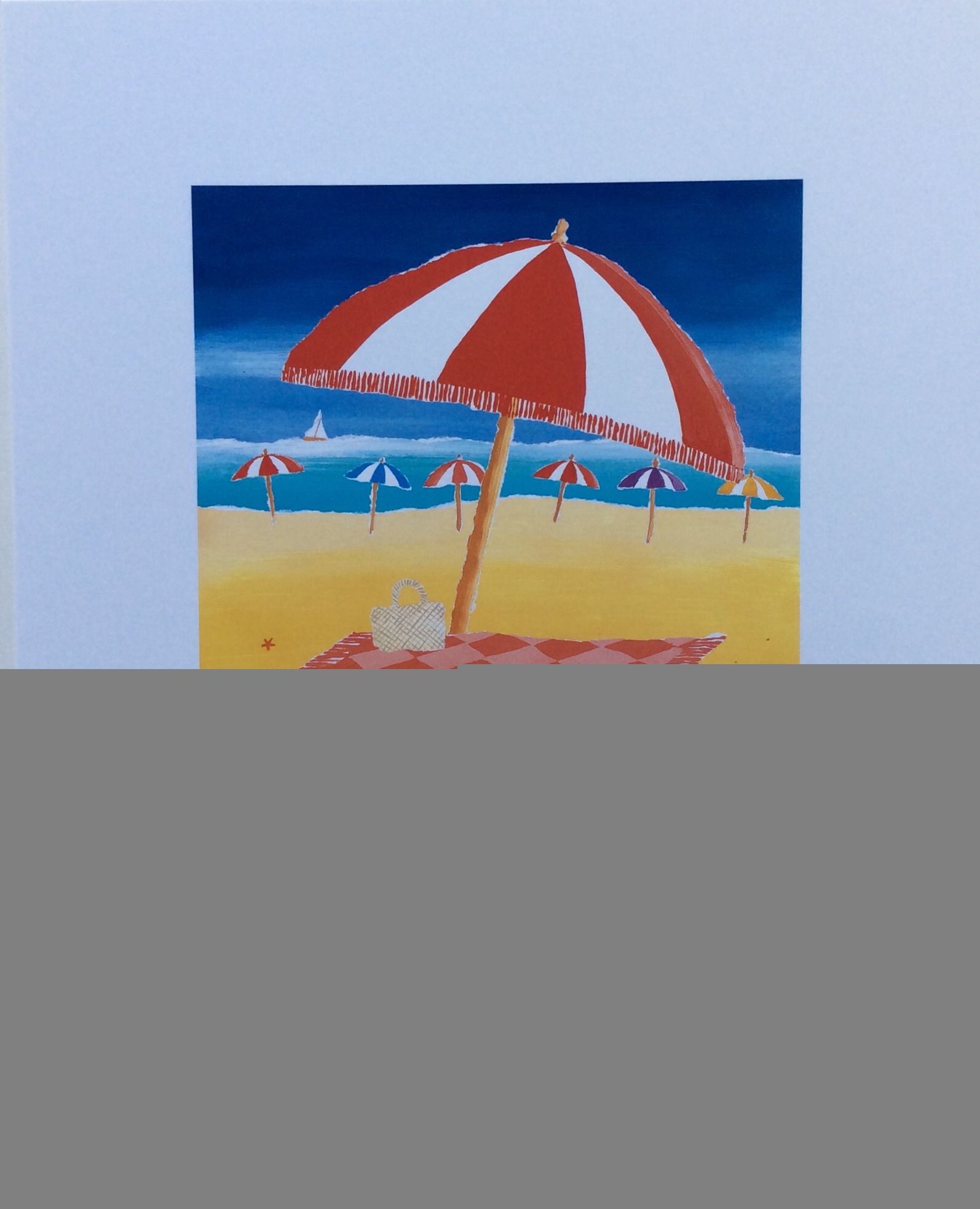Lámina de Arte UMBRELLA BEACH - M. WISCOMBE (20x25 cm)
