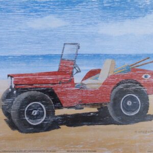 Lámina Artística RED BEACH BUGGY - M. Wiscombe (25x20 cm)
