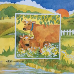 Lámina de Arte Animal - Farmyard Cows (20.5x20.5 cm)